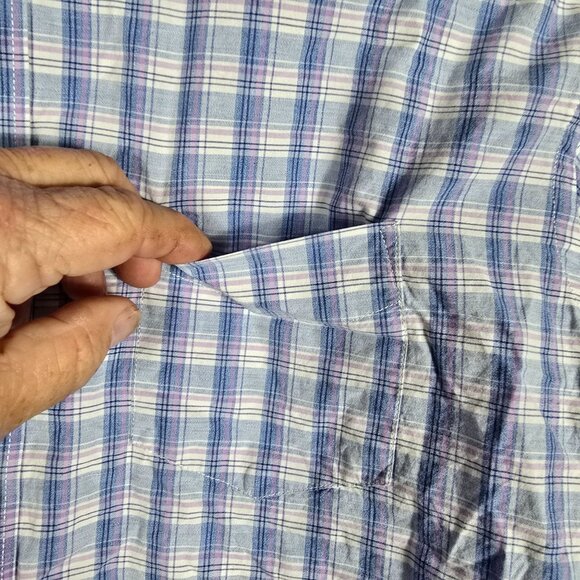 UNTUCKit Button Up‎ Dress Shirt XL Men's Long Sleeve Blue Plaid - Picture 8 of 9